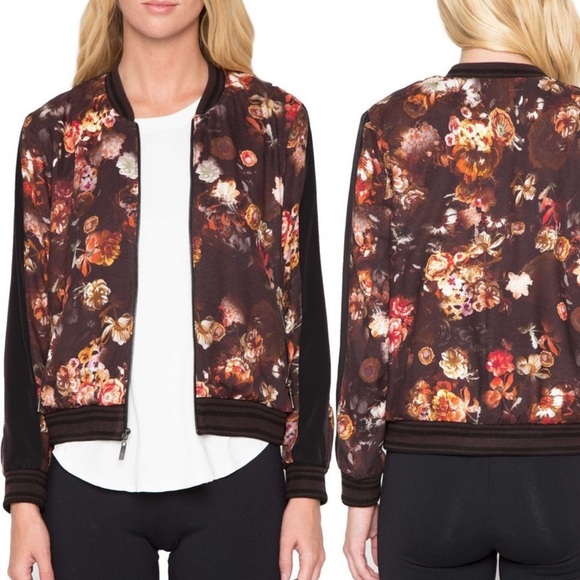 willow & clay fall floral bomber jacket - Picture 1 of 13
